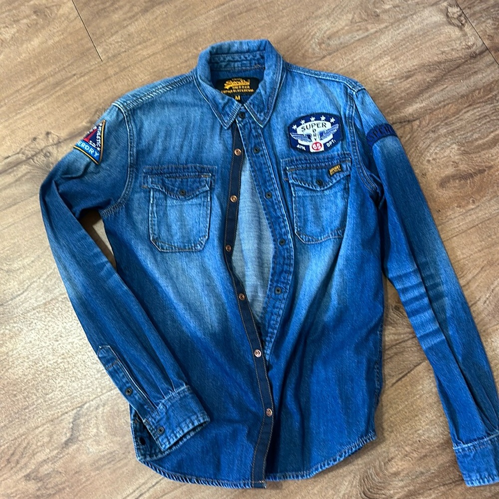 Superdry Denim Shirt with patches